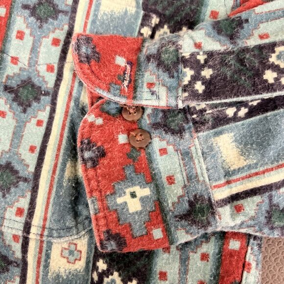 Vintage Woolrich Flannel Shirt Men's Medium Aztec Western Print USA Made Chrty - Picture 6 of 11